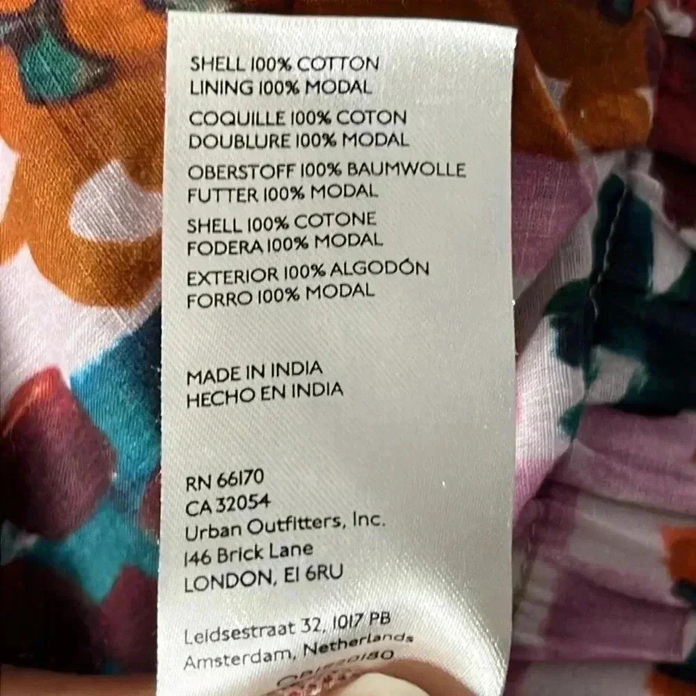 Anthropologie Singapore Abstract Tie Waist Multicolor Cropped Top Size 0 - Picture 7 of 8